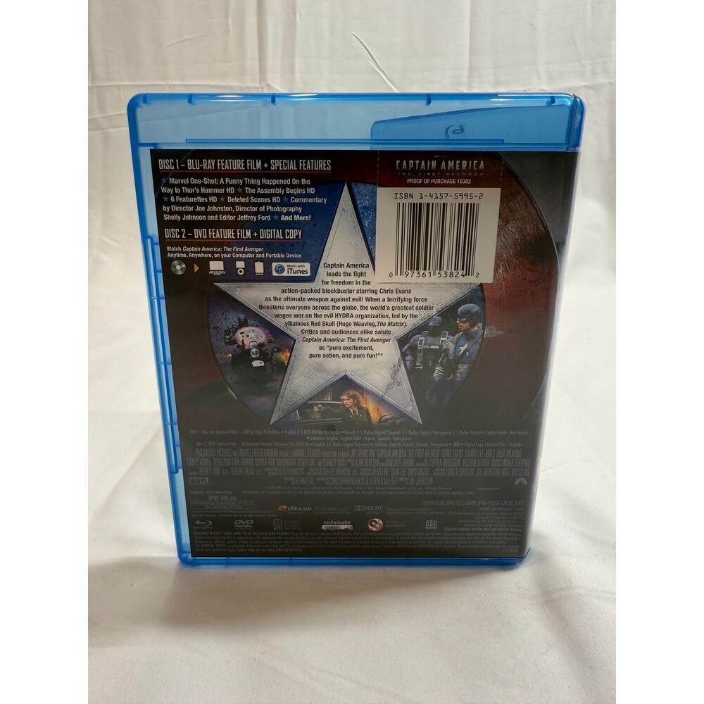 Captain America: The First Avenger Blu‑ray/DVD‎ Combo – Excellent Pre‑Owned - Picture 2 of 3